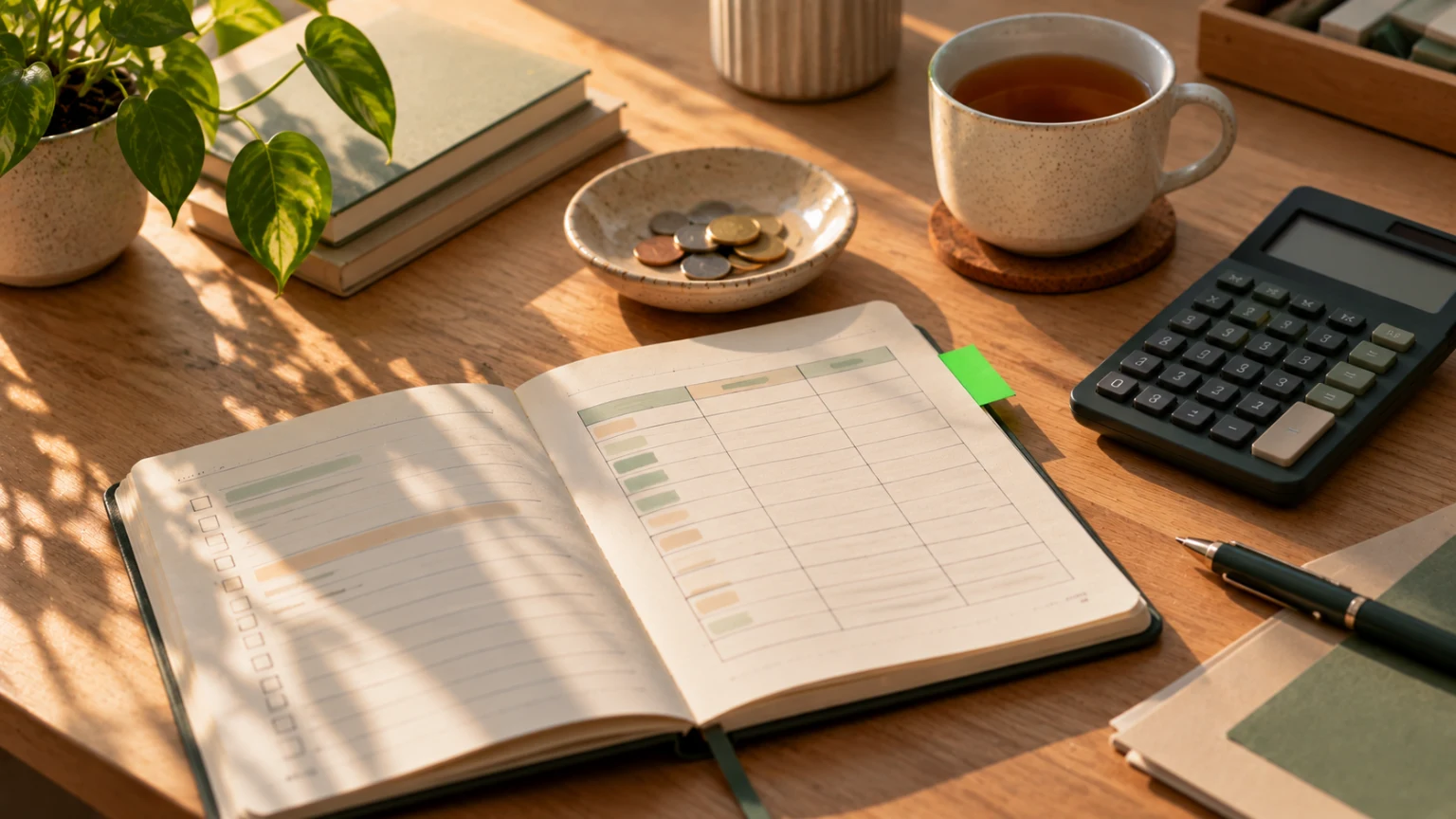 Yurt dışı eğitim maliyeti için defter ve hesap makinesiyle bütçe planlaması